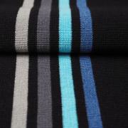 Подвяз трикотажный черный с светло-серой, серой, голубой и темно-голубой полосками