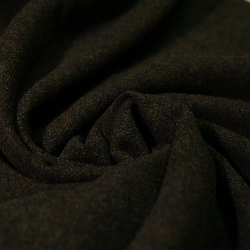 Изображение Шерсть плательно-костюмная, под рогожку, темно-зеленый