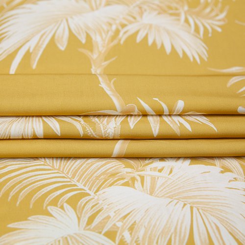 Изображение Плательная ткань, вискоза, пальмы на желтом