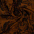 Изображение Шелк шифон натуральный, роза в оранжевых тонах