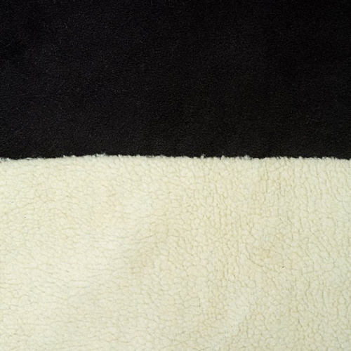 Изображение Дубленка искусственная черный, молочный, овчина