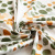 Изображение Хлопок стрейч, горошек зеленый, оранжевый, дизайн MAX MARA