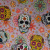 Изображение Штапель, вискоза, череп калавера, цветы