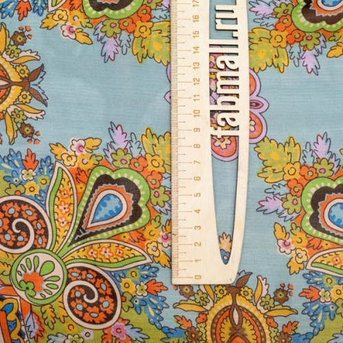 Изображение Шелк платки, цветы и вензеля, 1,25х1,25м