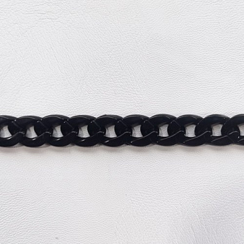 Цепь декоративная панцирного плетения, пластик, 16 мм, черный