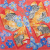 Изображение Платок шелковый красный, дизайн бабочка, цветы, тигр, леопард