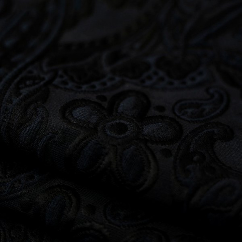 Изображение Жаккард турецкие огурцы, цветы, черный, дизайн DIOR
