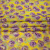Изображение Шелк шифон натуральный желтый, фиолетовые розы