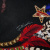 Изображение Шелк атласный, кони, ордена, черный, красный, дизайн CAVALLI