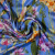 Изображение Шелк атласный, орхидеи на синем, дизайн LUISA SPAGNOLI