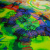 Изображение Атласный шелк натуральный, яркая цветная абстракция