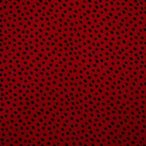 Изображение Плательная ткань в горошек, красный, черный