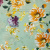 Изображение Плательная ткань, цветы полоса, вискоза