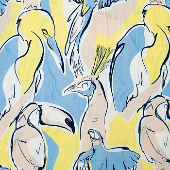 Изображение Плательная ткань, тропические птицы