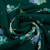 Изображение Плательная ткань вискоза, букеты, темно-зеленый