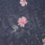 Изображение Шифон шелковый, купон цветы, темно-синий