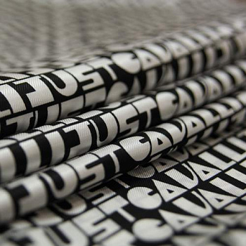 Изображение Подкладочная ткань черно-белая, дизайн JUST CAVALLI