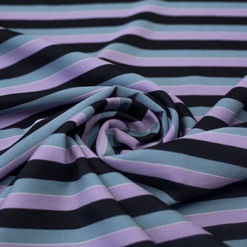 Изображение Плательная ткань полоса, сиреневый, голубой, дизайн MAX MARA