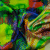 Изображение Атласный шелк натуральный, яркая цветная абстракция