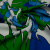 Изображение Трикотаж футер, хлопок стрейч, тропические листья