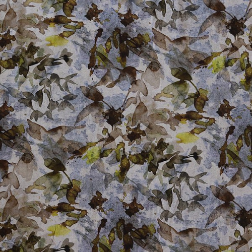 Изображение Плательная вискоза, мазки, листва, деним