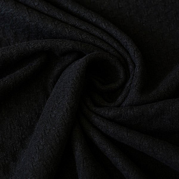 Изображение Костюмная шерсть с кашемиром, фактурная, черный