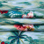 Изображение Джинс стрейч, пальмы цветы