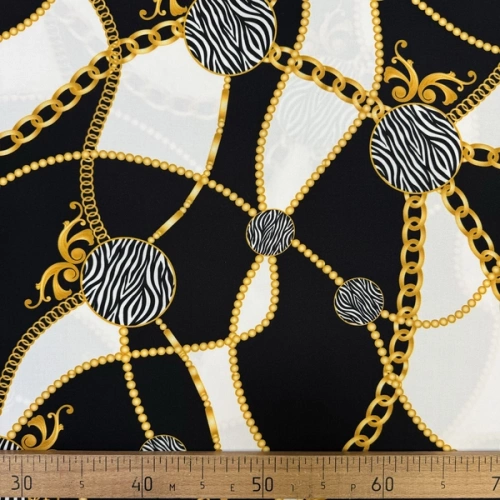Изображение Плательная ткань цепи, зебра, дизайн VERSACE