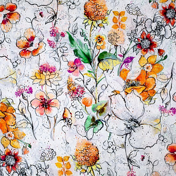 Изображение Шитье, нарисованные цветы