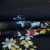 Изображение Креп плательный купон цветы на черном, вискоза, дизайн Oscar De La Renta