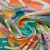 Изображение Плательная ткань вискоза с люрексом, цветы монстера