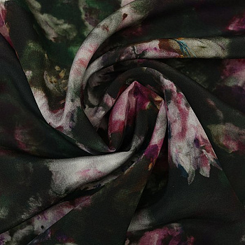 Изображение Шелк стрейч, размытые цветы, дизайн BLUMARINE