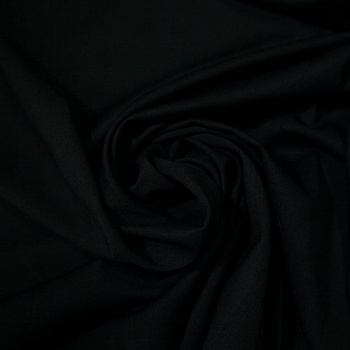 Изображение Костюмная ткань, шерсть с шелком, однотонный, черный