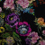 Изображение Шелк цветы на черном, дизайн GUCCI