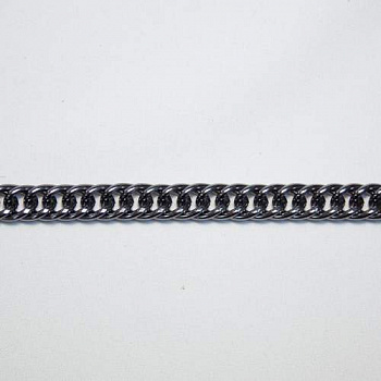 Цепь декоративная панцирного плетения, 10 мм, черный цвет
