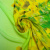 Изображение Шелк натуральный шифон, зелено-голубой, цветы акварель текстура