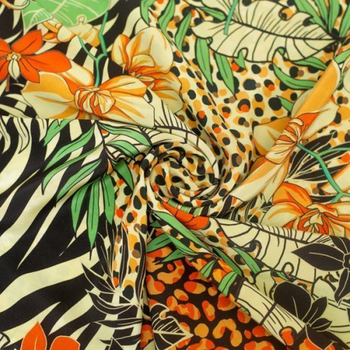 Изображение Шелк леопард, цветы
