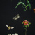 Изображение Креп стрейч, цветы, бабочки на черном, дизайн MARINA RINALDI