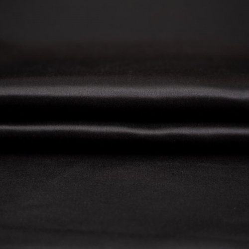 Изображение Шелк однотонный атласный, черный, дизайн D&G
