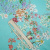 Изображение Хлопок стрейч, цветы на бирюзовом