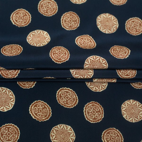 Изображение Плательная ткань, этно горох, темно-синий