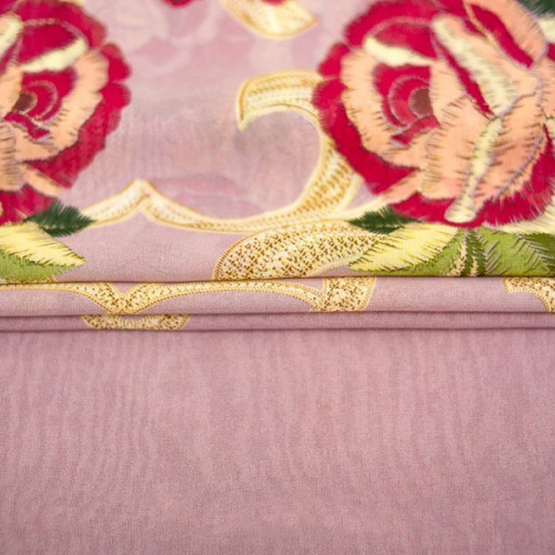 Изображение Шелк розы и вензеля, восточный розовый