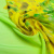 Изображение Шелк натуральный шифон, зелено-голубой, цветы акварель текстура
