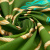 Изображение Хлопок сатин купон стретч зеленый, рыбы, дизайн ALTA MODA