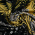 Изображение Трикотаж футер, хлопок стрейч, черно-желтая абстракция
