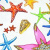 Изображение Шелк атласный стрейч, морские звезды, дизайн VERSACE