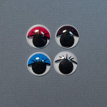 Изображение Глазки пластиковые круглые для мягких игрушек с ресницами, цветные