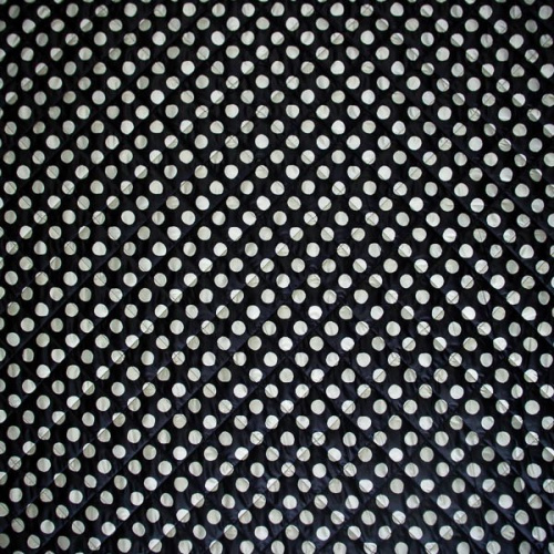 Изображение Курточная стежка на подкладке, горох, черно-белый