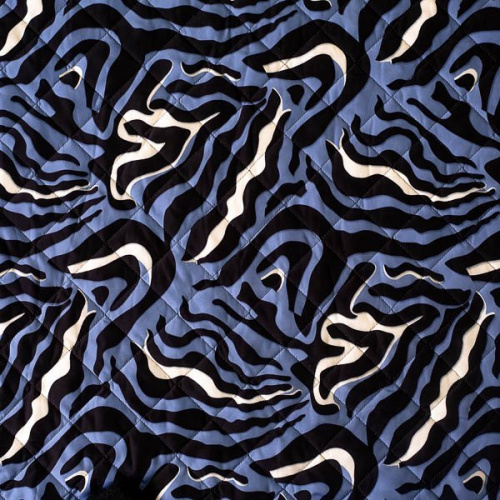 Изображение Курточная стежка на подкладке, волны, синий