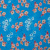 Изображение Крепдешин из натурального шелка, цветы на голубом